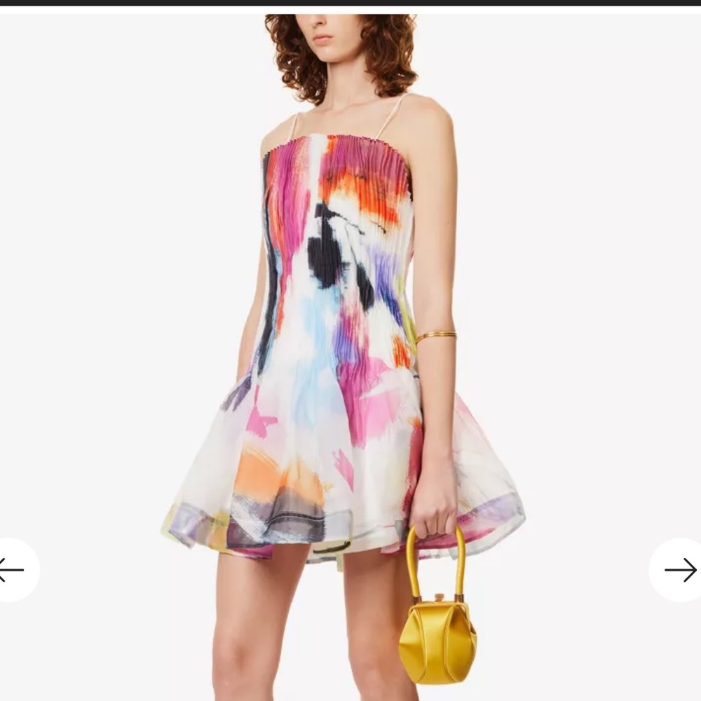 Aje celestial pleated mini dress